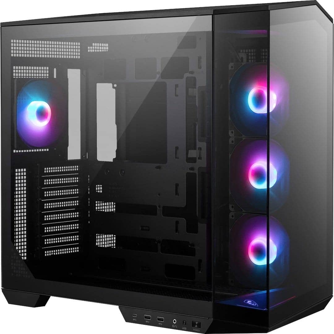MSI MAG PANO 100R PZ Black Tempered Glass ARGB USB 3.2 ATX Mid Tower Kasa
