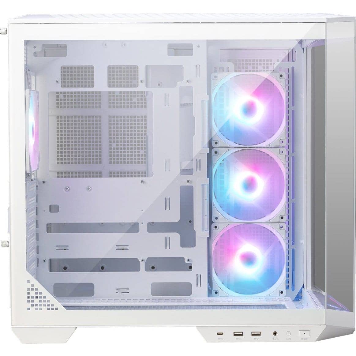 MSI MAG PANO 100R PZ White Tempered Glass RGB USB 3.2 ATX Mid Tower Kasa