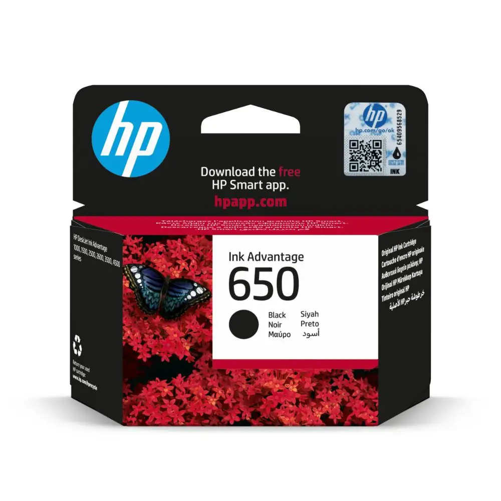 HP 650 Orijinal Mürekkep Kartuşu Siyah CZ101AE