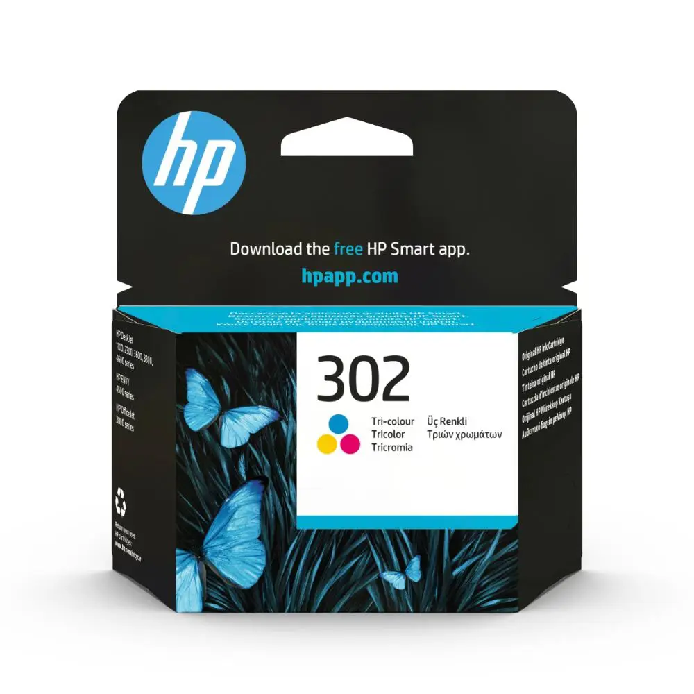 HP 302 Orijinal Mürekkep Kartuşu Üç Renkli F6U65AE